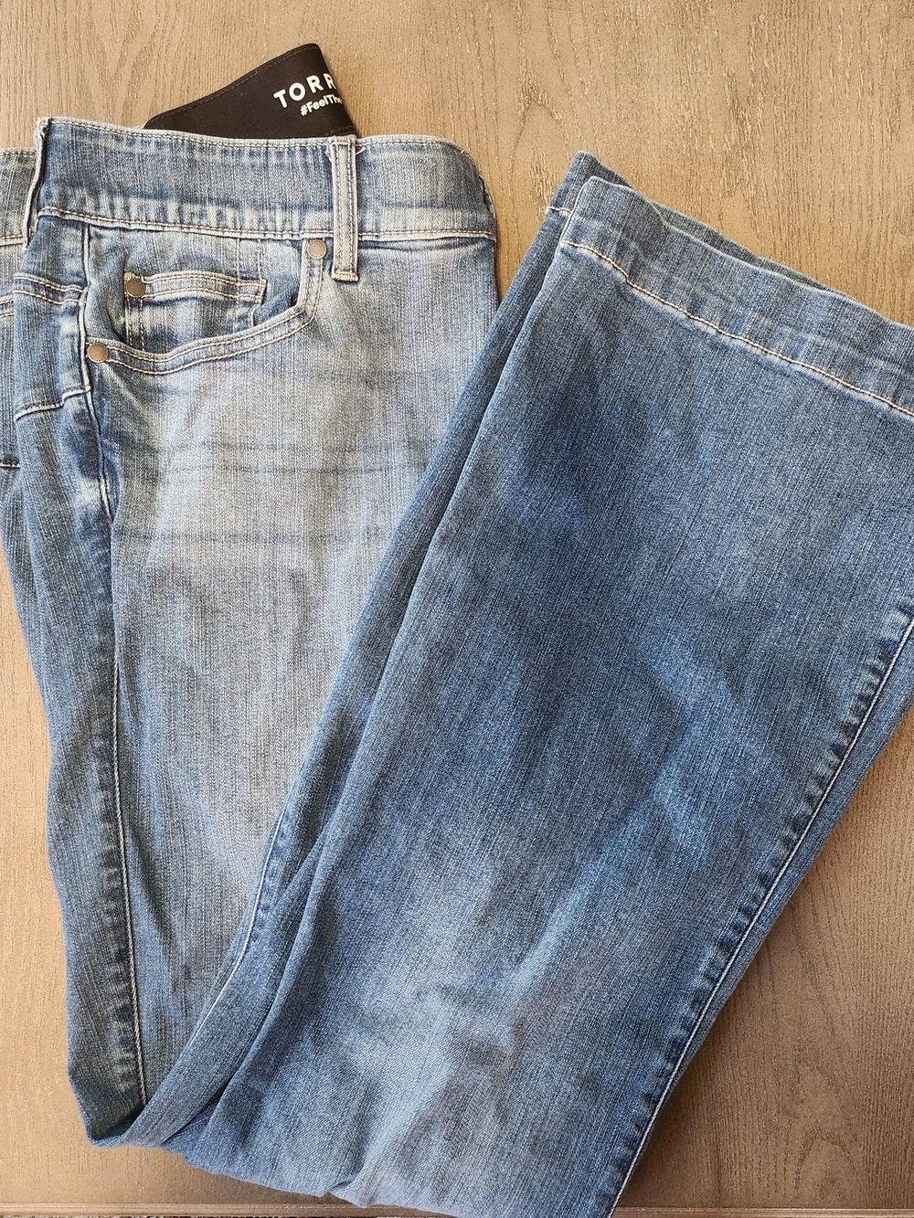 torrid Two-Tone Light Blue Wide-Leg Jeans
